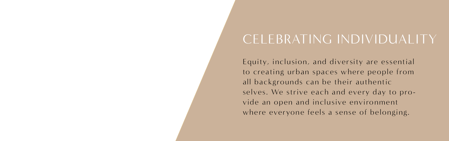 Our values slider - Celebrating individuality